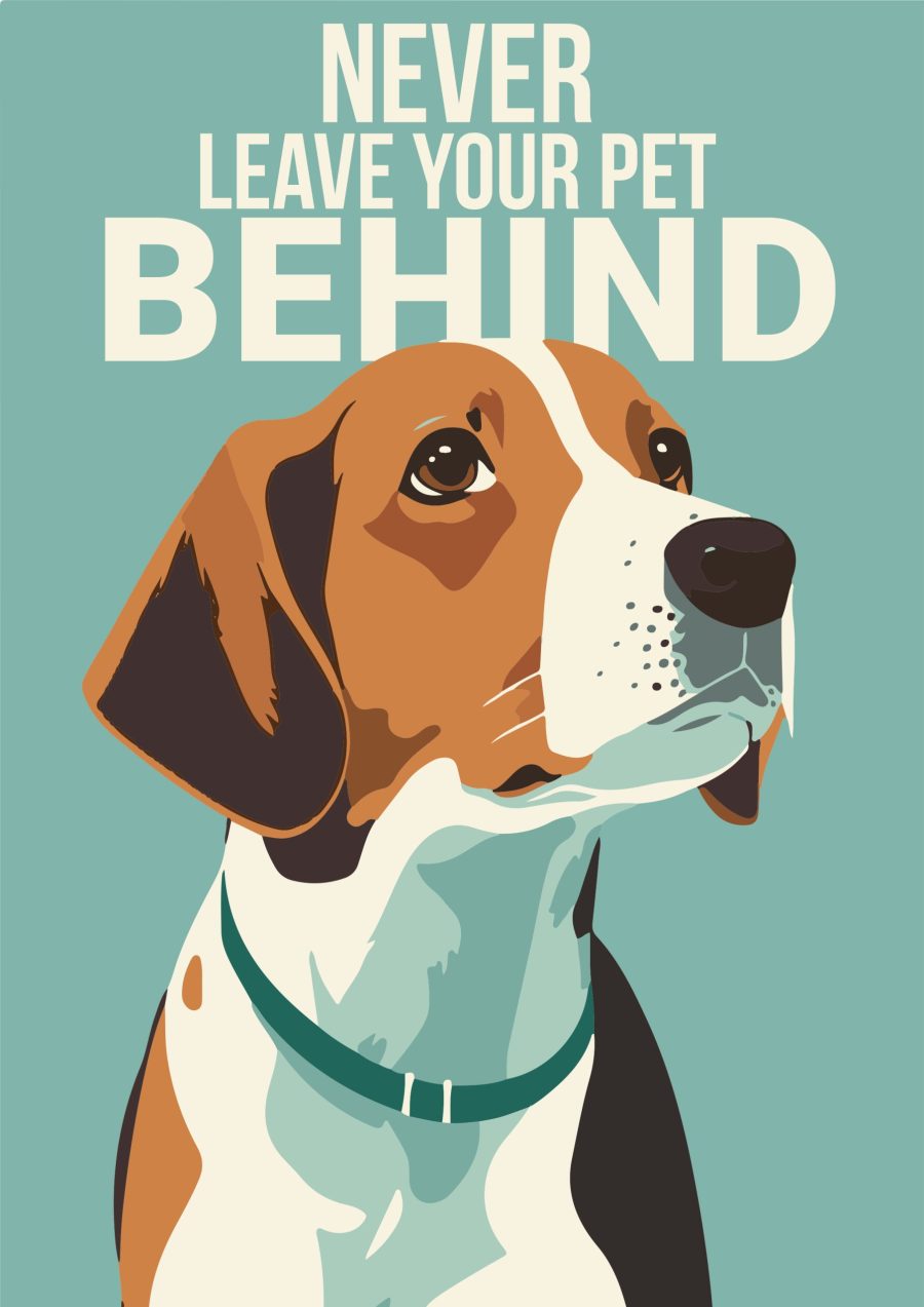 Never Leave Your Pet Behind A4 Dog Poster
